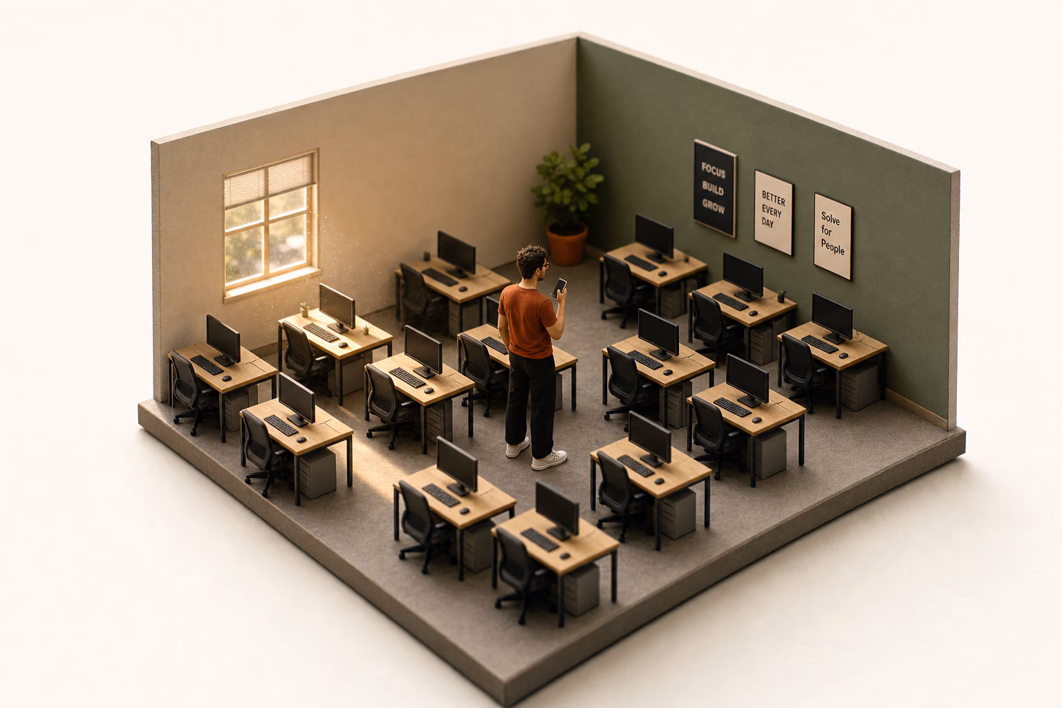 The office was built for typing
